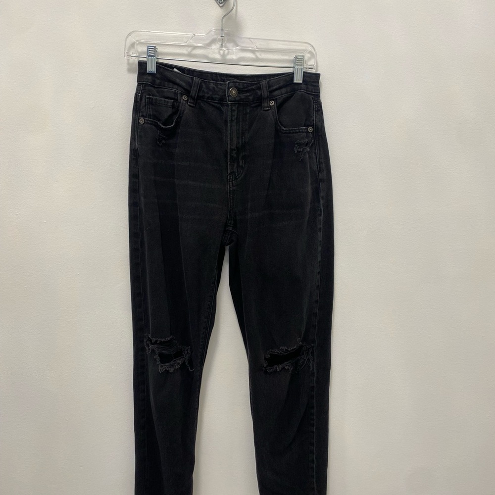 American Eagle Women's Black Distressed Jeans